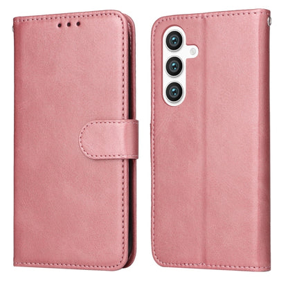 For Samsung Galaxy S25 5G Classic Calf Texture Flip Leather Phone Case(Rose Gold) by buy2fix