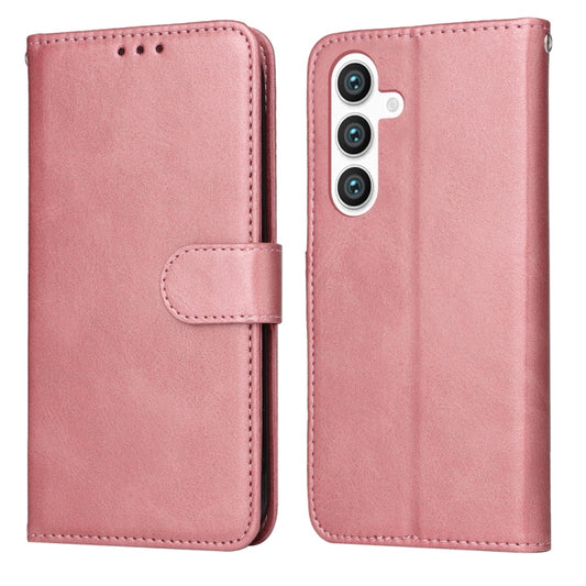 For Samsung Galaxy S25 5G Classic Calf Texture Flip Leather Phone Case(Rose Gold) by buy2fix