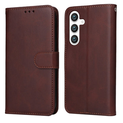 For Samsung Galaxy S25+ 5G Classic Calf Texture Flip Leather Phone Case(Brown) by buy2fix