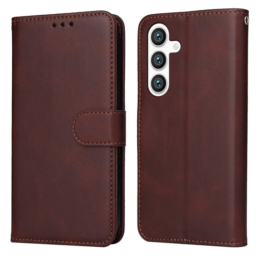 For Samsung Galaxy S25+ 5G Classic Calf Texture Flip Leather Phone Case(Brown) by buy2fix