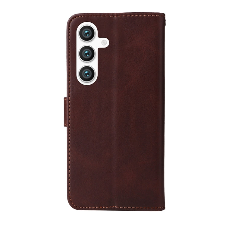 For Samsung Galaxy S25+ 5G Classic Calf Texture Flip Leather Phone Case(Brown) by buy2fix