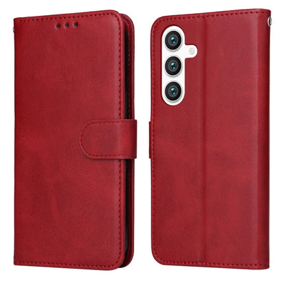 For Samsung Galaxy S25+ 5G Classic Calf Texture Flip Leather Phone Case(Red) by buy2fix