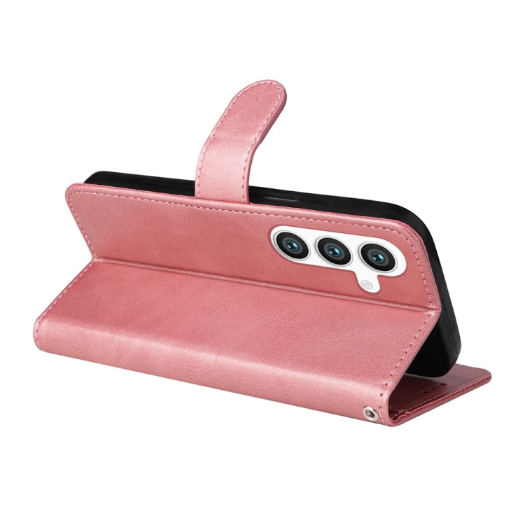 For Samsung Galaxy S25+ 5G Classic Calf Texture Flip Leather Phone Case(Rose Gold) by buy2fix