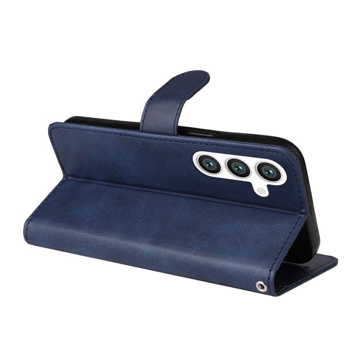 For Samsung Galaxy S25+ 5G Classic Calf Texture Flip Leather Phone Case(Blue) by buy2fix