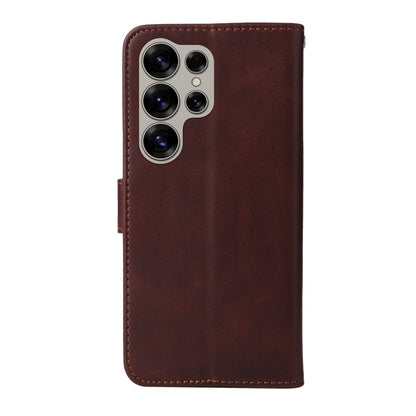 For Samsung Galaxy S25 Ultra 5G Classic Calf Texture Flip Leather Phone Case(Brown) by buy2fix