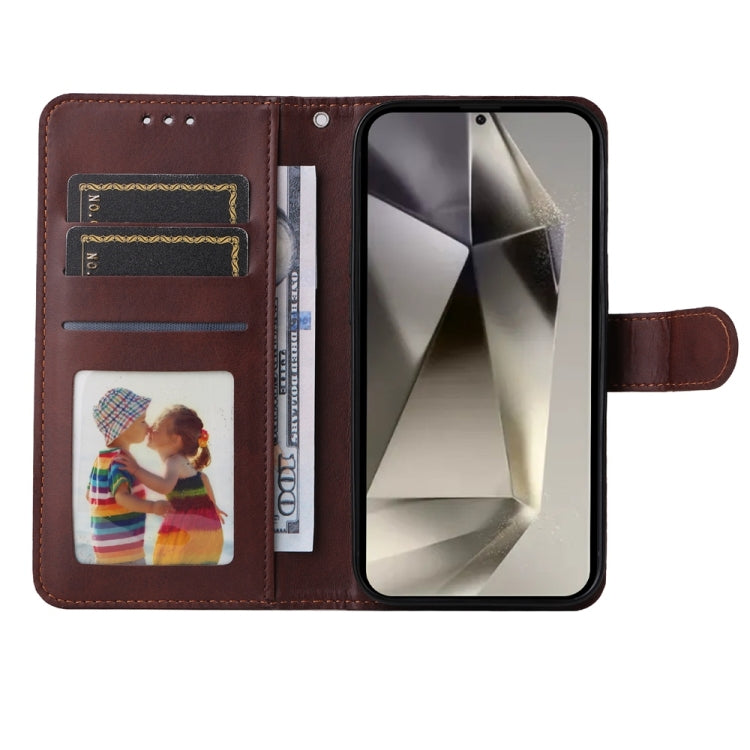 For Samsung Galaxy S25 Ultra 5G Classic Calf Texture Flip Leather Phone Case(Brown) by buy2fix
