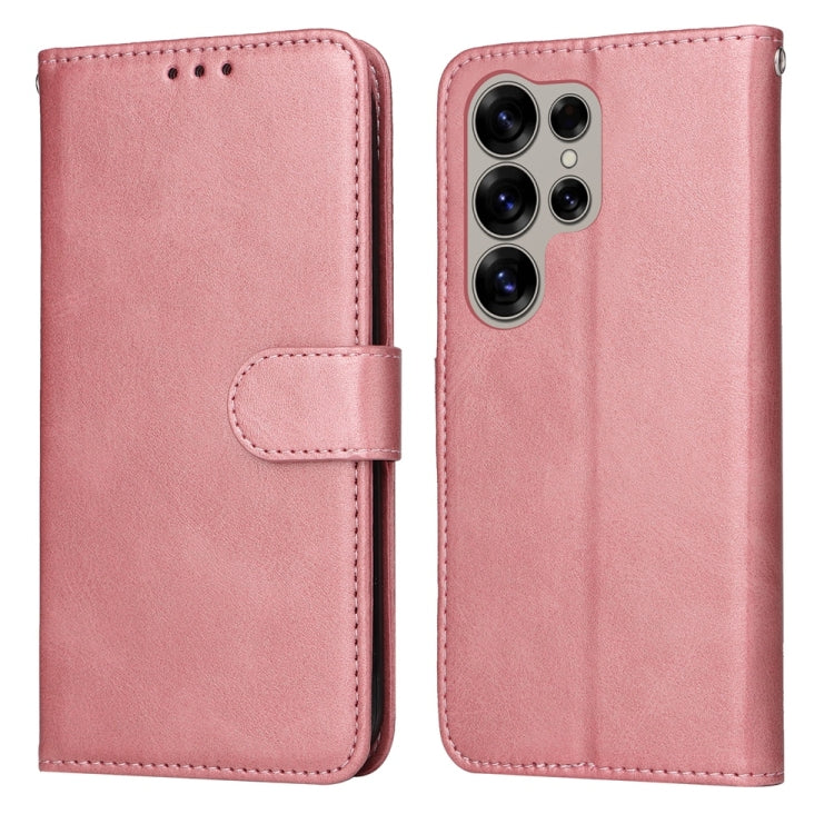 For Samsung Galaxy S25 Ultra 5G Classic Calf Texture Flip Leather Phone Case(Rose Gold) by buy2fix