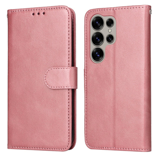 For Samsung Galaxy S25 Ultra 5G Classic Calf Texture Flip Leather Phone Case(Rose Gold) by buy2fix