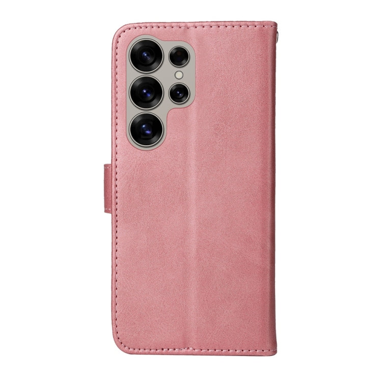 For Samsung Galaxy S25 Ultra 5G Classic Calf Texture Flip Leather Phone Case(Rose Gold) by buy2fix