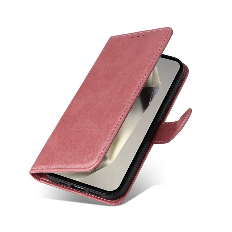 For Samsung Galaxy S25 Ultra 5G Classic Calf Texture Flip Leather Phone Case(Rose Gold) by buy2fix