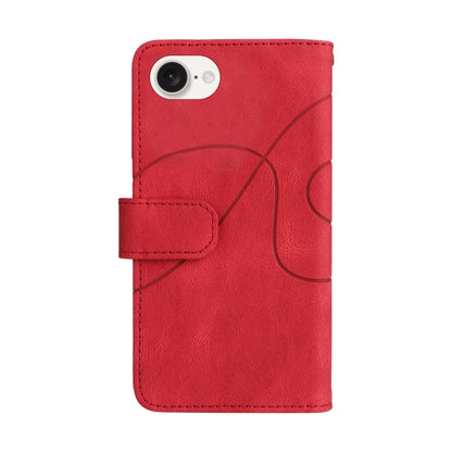 For iPhone 16e Dual-color 9 Card Slots Zipper Wallet Leather Phone Case(Red) by buy2fix