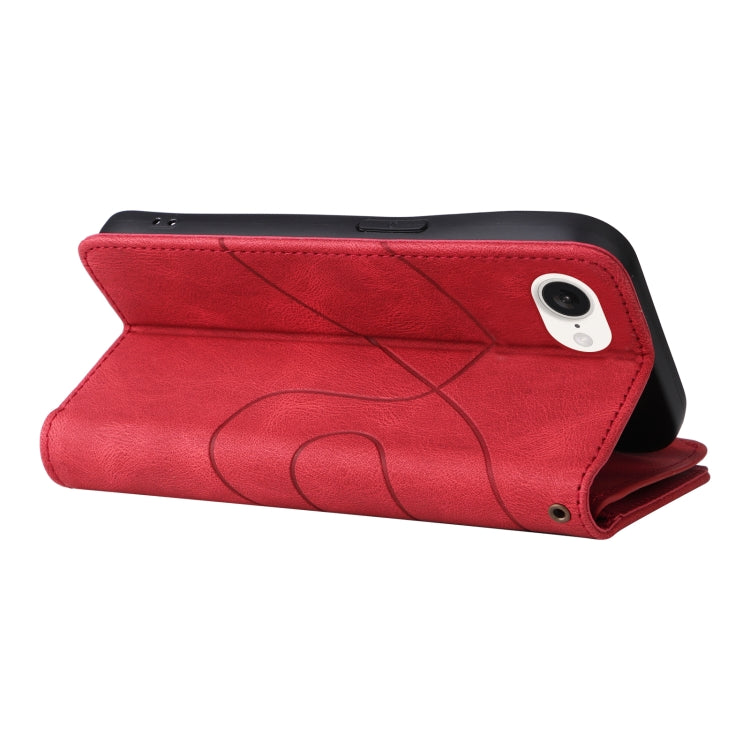 For iPhone 16e Dual-color 9 Card Slots Zipper Wallet Leather Phone Case(Red) by buy2fix