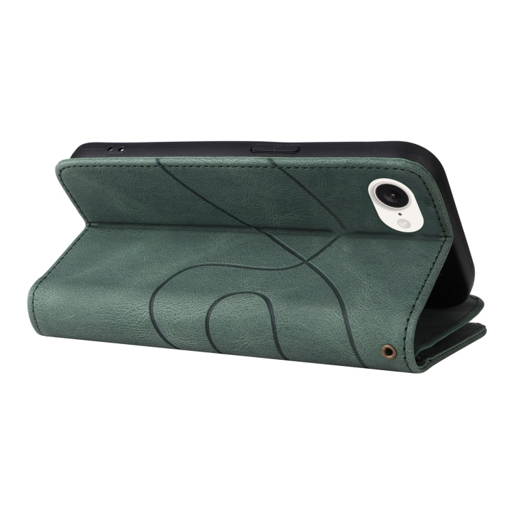 For iPhone 16e Dual-color 9 Card Slots Zipper Wallet Leather Phone Case(Green) by buy2fix