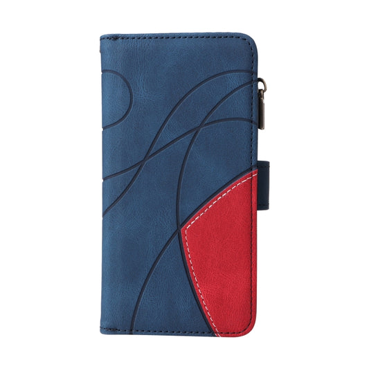 For iPhone 16e Dual-color 9 Card Slots Zipper Wallet Leather Phone Case(Blue) by buy2fix