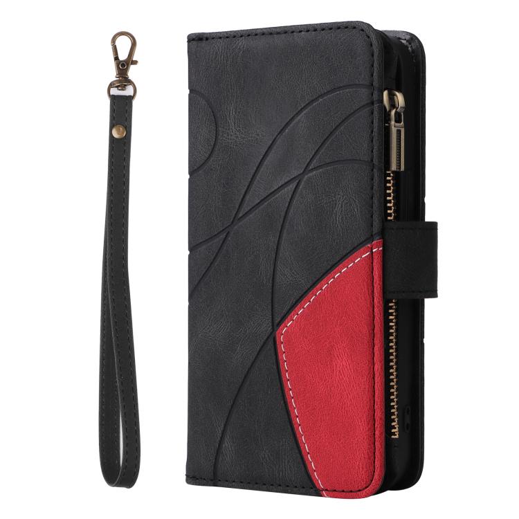 For iPhone Air Dual-color 9 Card Slots Zipper Wallet Leather Phone Case(Black) - iPhone Air Cases by buy2fix | Online Shopping UK | buy2fix