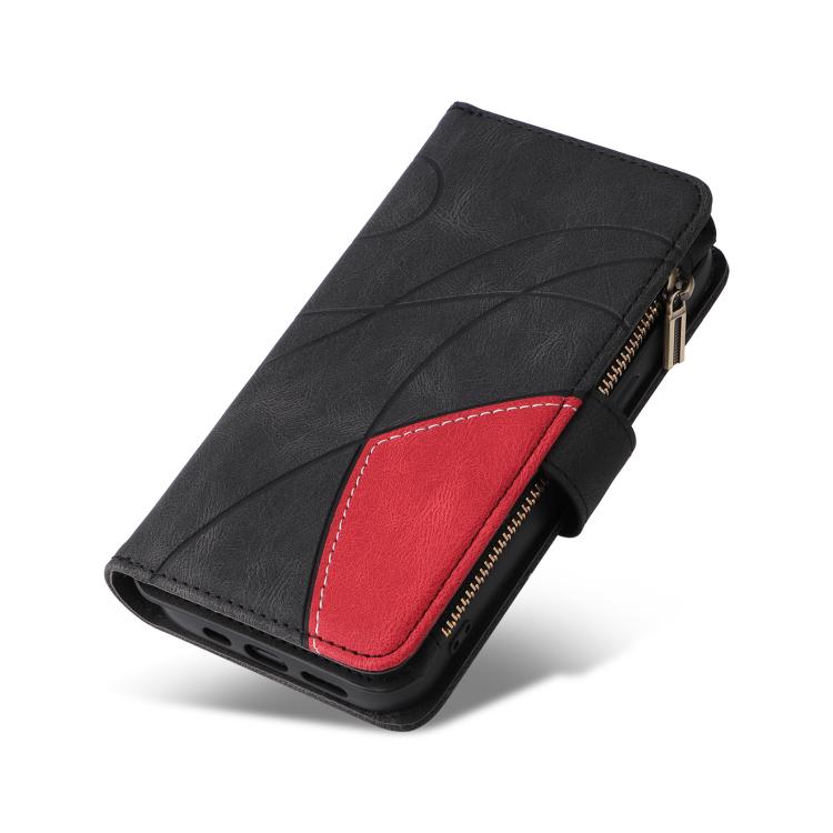 For iPhone Air Dual-color 9 Card Slots Zipper Wallet Leather Phone Case(Black) - iPhone Air Cases by buy2fix | Online Shopping UK | buy2fix