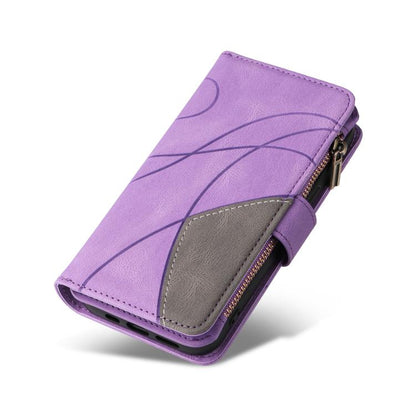 For iPhone Air Dual-color 9 Card Slots Zipper Wallet Leather Phone Case(Purple) - iPhone Air Cases by buy2fix | Online Shopping UK | buy2fix