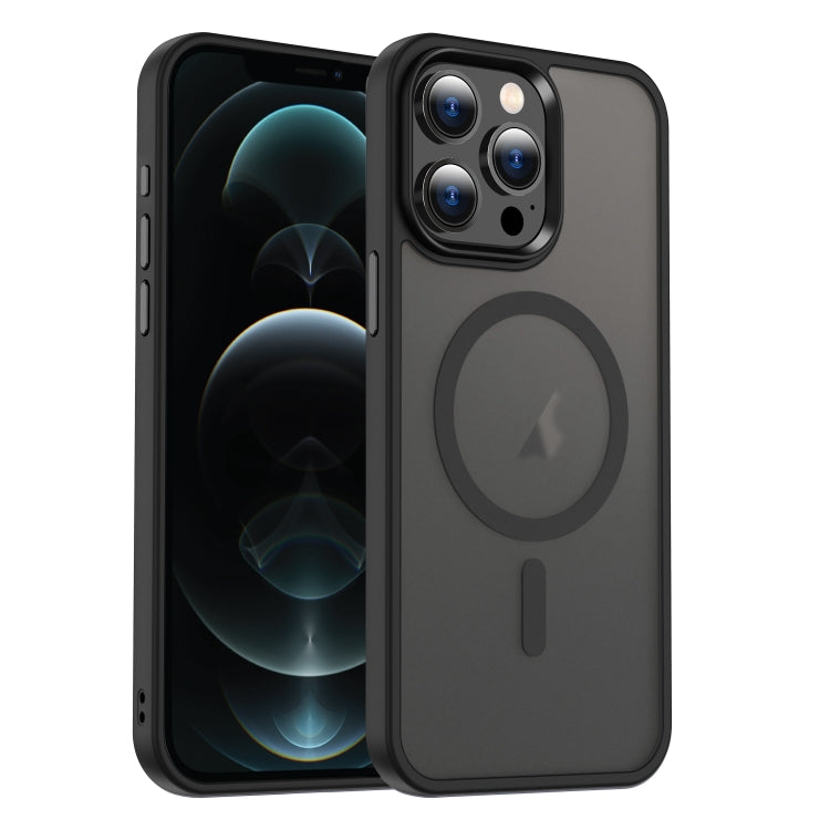For iPhone 12 Pro Max MagSafe Magnetic Skin Feel Frosted Phone Case(Black) by buy2fix