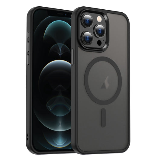 For iPhone 12 Pro Max MagSafe Magnetic Skin Feel Frosted Phone Case(Black) by buy2fix