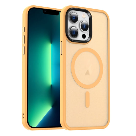 For iPhone 13 Pro Max MagSafe Magnetic Skin Feel Frosted Phone Case(Orange) by buy2fix