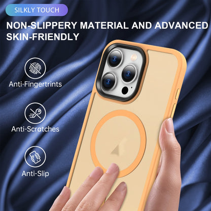 For iPhone 14 Plus MagSafe Magnetic Skin Feel Frosted Phone Case(Orange) - iPhone 14 Plus Cases by buy2fix | Online Shopping UK | buy2fix