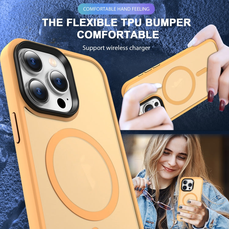 For iPhone 15 Pro Max MagSafe Magnetic Skin Feel Frosted Phone Case(Orange) - iPhone 15 Pro Max Cases by buy2fix | Online Shopping UK | buy2fix