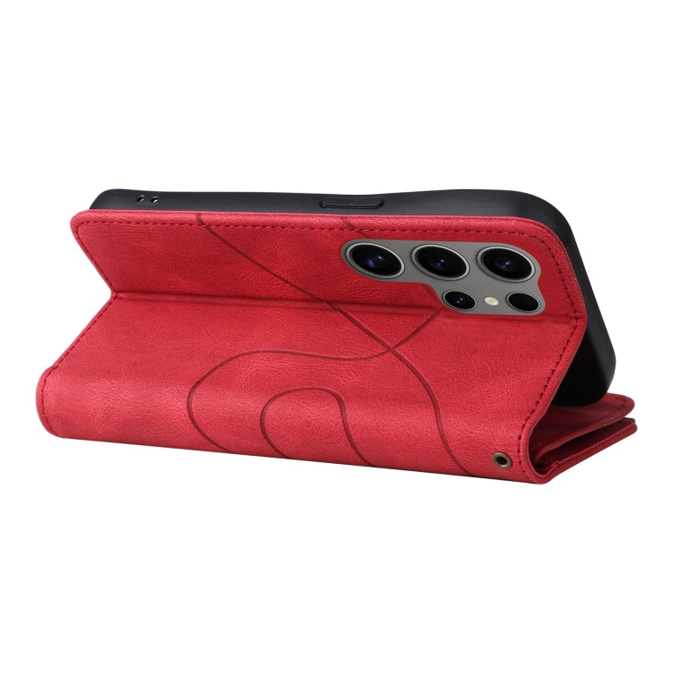 For Samsung Galaxy S25 Ultra 5G Dual-color 9 Card Slots Zipper Wallet Leather Phone Case(Red) by buy2fix