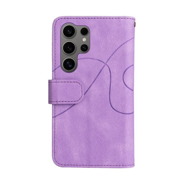 For Samsung Galaxy S25 Ultra 5G Dual-color 9 Card Slots Zipper Wallet Leather Phone Case(Purple) by buy2fix