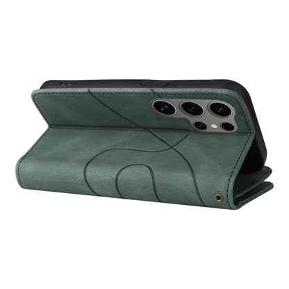 For Samsung Galaxy S25 Ultra 5G Dual-color 9 Card Slots Zipper Wallet Leather Phone Case(Green) by buy2fix