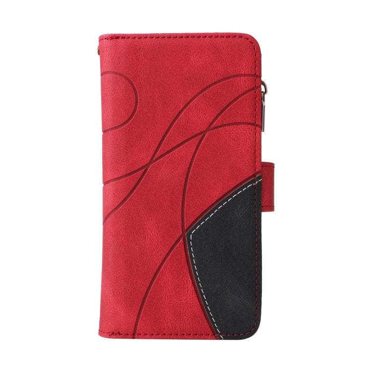 For Samsung Galaxy S25 / S24 5G Dual-color 9 Card Slots Zipper Wallet Leather Phone Case(Red) by buy2fix