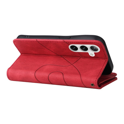 For Samsung Galaxy S25+ / S24+ 5G Dual-color 9 Card Slots Zipper Wallet Leather Phone Case(Red) by buy2fix