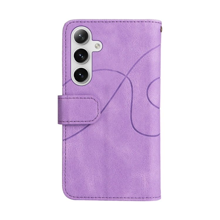 For Samsung Galaxy S25+ / S24+ 5G Dual-color 9 Card Slots Zipper Wallet Leather Phone Case(Purple) by buy2fix