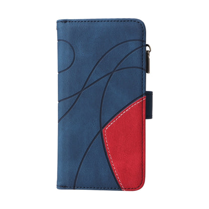 For Samsung Galaxy S25+ / S24+ 5G Dual-color 9 Card Slots Zipper Wallet Leather Phone Case(Blue) by buy2fix