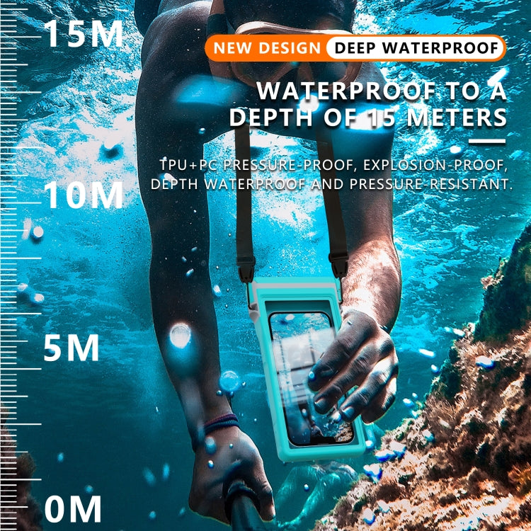RedPepper 15m Depth Waterproof Phone Diving Pouch with Suction Cup(Grass Blue) - Waterproof Bag by RedPepper | Online Shopping UK | buy2fix