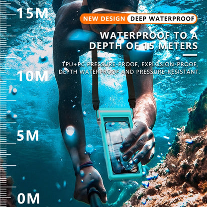 RedPepper 15m Depth Waterproof Phone Diving Pouch with Suction Cup(Grass Blue) - Waterproof Bag by RedPepper | Online Shopping UK | buy2fix