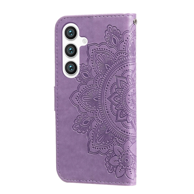 For Samsung Galaxy S25 5G Seven-petal Flowers Embossing Leather Phone Case(Light Purple) by buy2fix