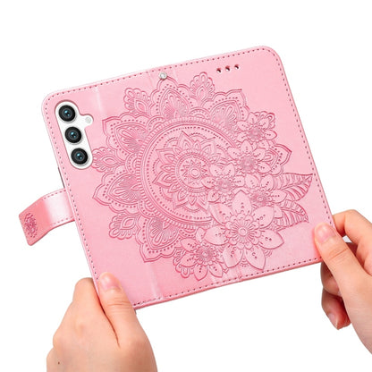 For Samsung Galaxy S25+ 5G Seven-petal Flowers Embossing Leather Phone Case(Rose Gold) - Galaxy S25+ 5G Cases by buy2fix | Online Shopping UK | buy2fix