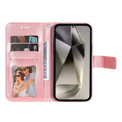 For Samsung Galaxy S25 Ultra 5G Seven-petal Flowers Embossing Leather Phone Case(Rose Gold) by buy2fix