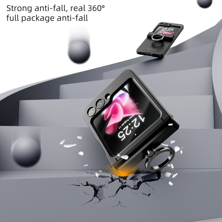 For Samsung Galaxy Z Flip5 5G Integrated Folding Ring Phone Case with Hinge(Purple) - Galaxy Z Flip5 Cases by buy2fix | Online Shopping UK | buy2fix