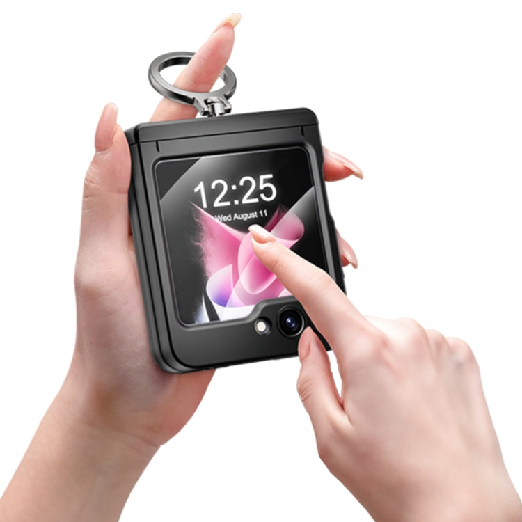 For Samsung Galaxy Z Flip5 5G Integrated Folding Ring Phone Case with Hinge(Black) - Galaxy Z Flip5 Cases by buy2fix | Online Shopping UK | buy2fix