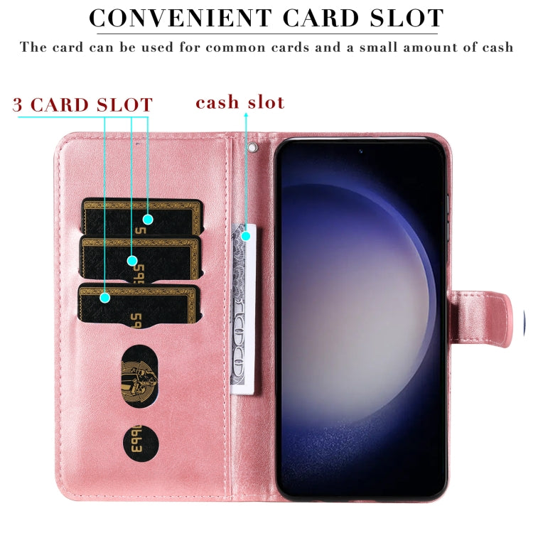 For Samsung Galaxy S25 5G Fashion Calf Texture Zipper Leather Phone Case(Rose Gold) by buy2fix