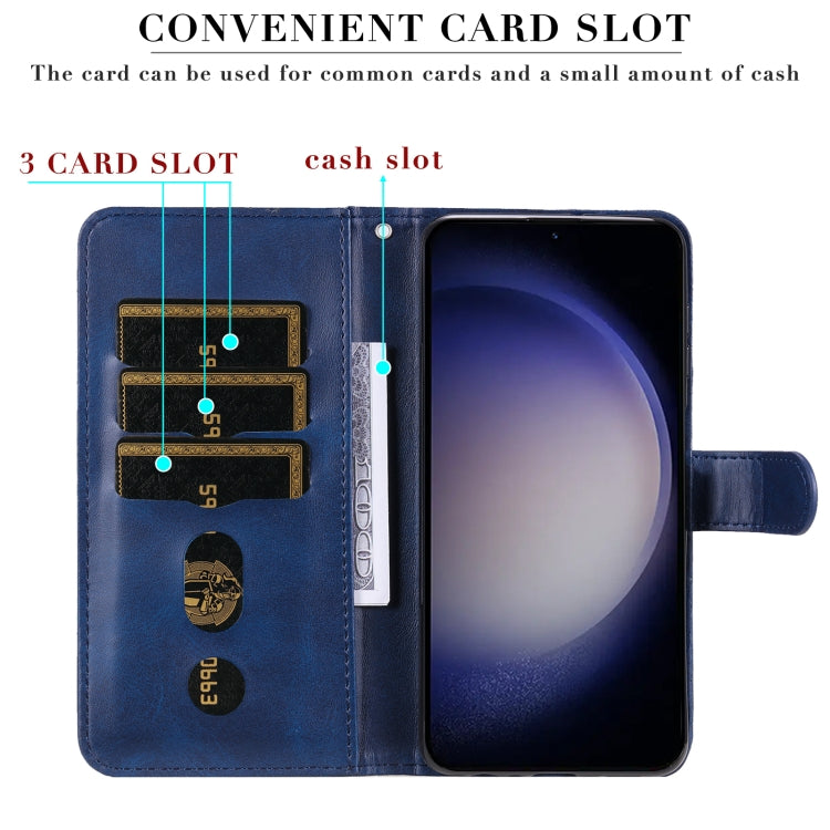 For Samsung Galaxy S25 5G Fashion Calf Texture Zipper Leather Phone Case(Blue) by buy2fix