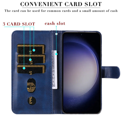 For Samsung Galaxy S25 5G Fashion Calf Texture Zipper Leather Phone Case(Blue) by buy2fix