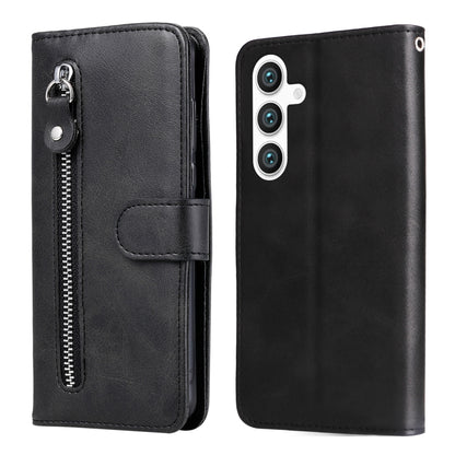 For Samsung Galaxy S25 5G Fashion Calf Texture Zipper Leather Phone Case(Black) by buy2fix