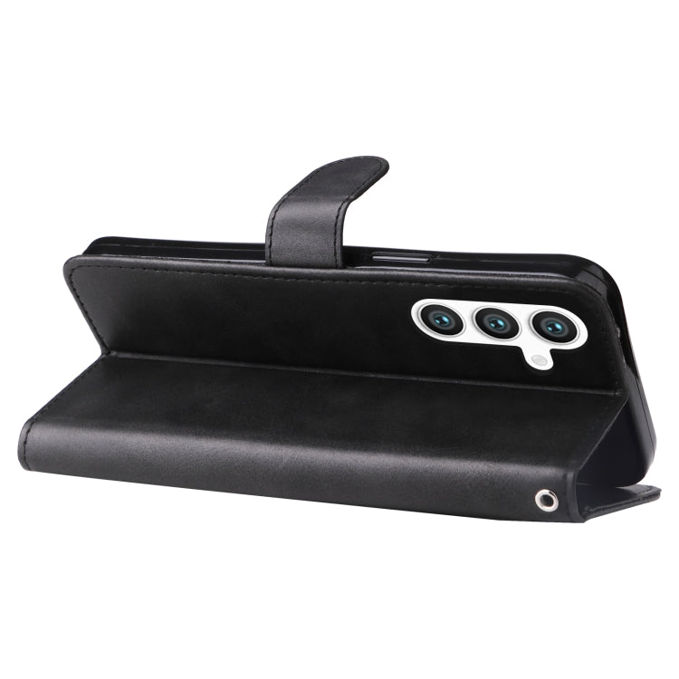 For Samsung Galaxy S25 5G Fashion Calf Texture Zipper Leather Phone Case(Black) by buy2fix