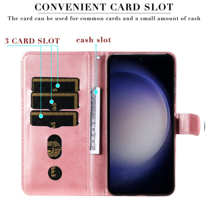 For Samsung Galaxy S25+ 5G Fashion Calf Texture Zipper Leather Phone Case(Rose Gold) by buy2fix