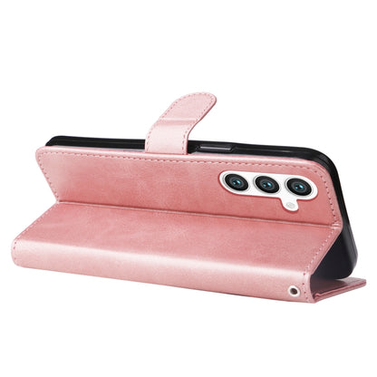 For Samsung Galaxy S25+ 5G Fashion Calf Texture Zipper Leather Phone Case(Rose Gold) by buy2fix