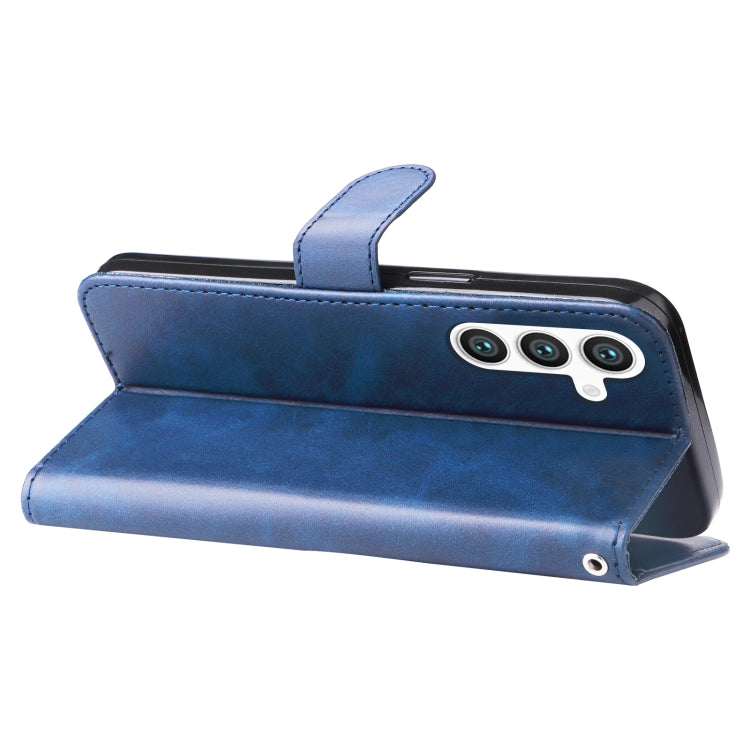 For Samsung Galaxy S25+ 5G Fashion Calf Texture Zipper Leather Phone Case(Blue) by buy2fix