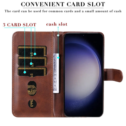 For Samsung Galaxy S25+ 5G Fashion Calf Texture Zipper Leather Phone Case(Brown) by buy2fix