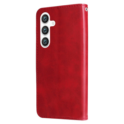For Samsung Galaxy S25+ 5G Fashion Calf Texture Zipper Leather Phone Case(Red) by buy2fix